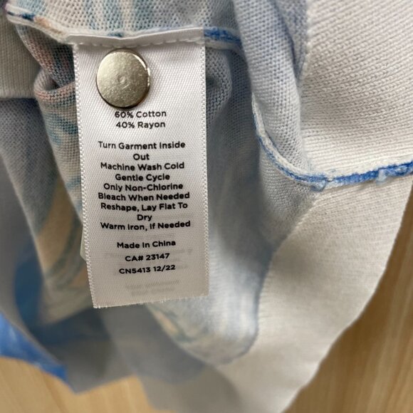 Talbots Blue Charming Cardigan Size Medium Petite - Picture 4 of 5